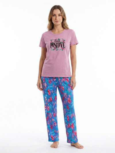Belleza Crew Neck C/Jersey Pajama Set  0110-Multi