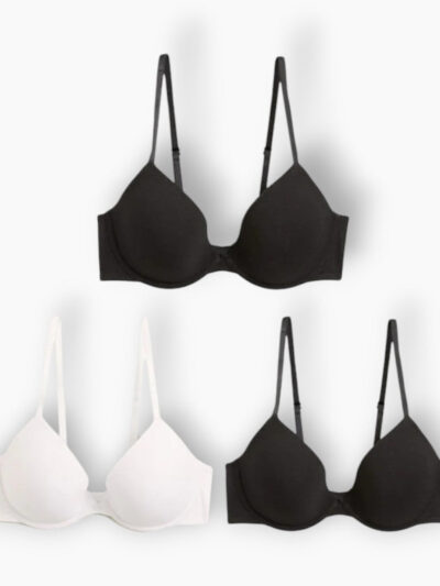 Marks & Spencer Lightly Padded With Wired Bra  Black (Pack of 3)
