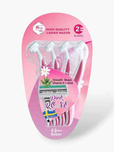 Rivaj Ladies Pink Rose Razor (Pack of 4)