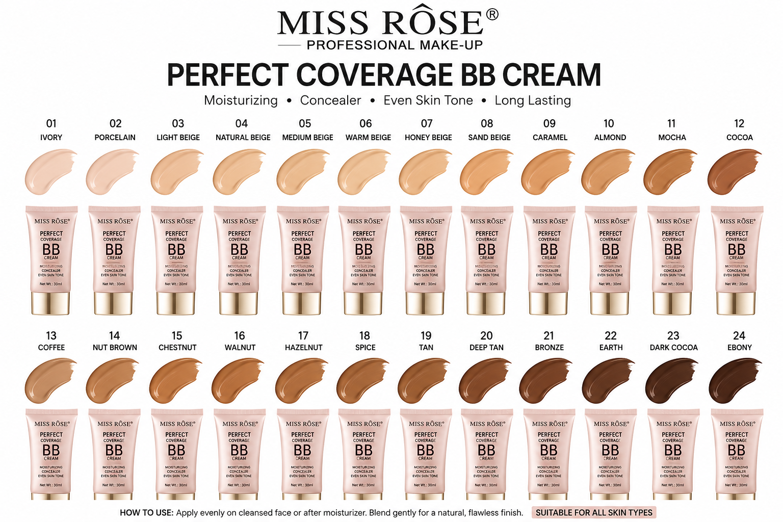 Miss Rose Perfect Coverage BB Cream - Image 2