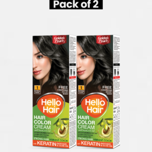 Pack of 2 Hello Hair - Hair Color Natural Black 1