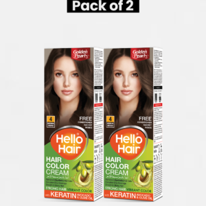 Pack of 2 Hello Hair - Hair Color Medium Brown 4