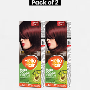 Pack of 2 Hello Hair - Hair Color Burgundy 4.6