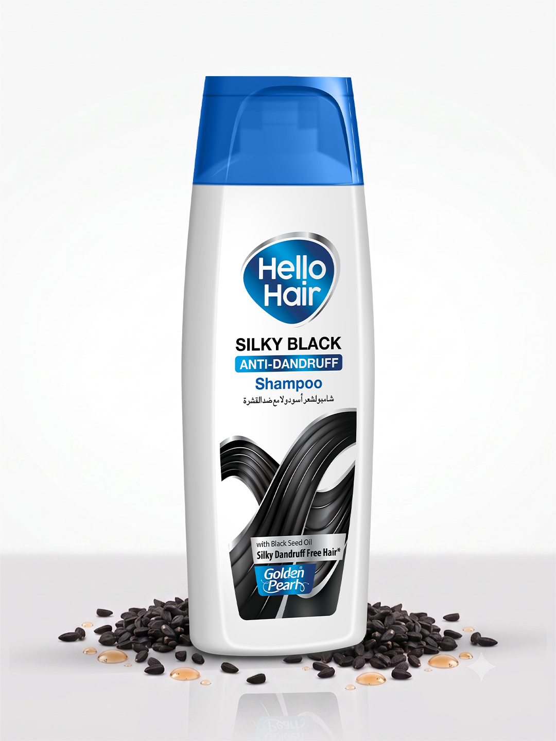 Hello Hair Silky Black Anti-Dandruff Shampoo with Black Seed Oil ? For Silky, Shiny & Flake-Free Hair