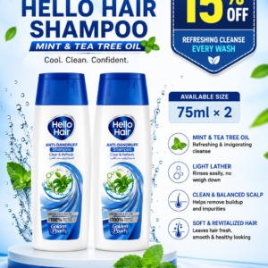 Pack of 2 Hello Hair - Dandruff Control Shampoo
